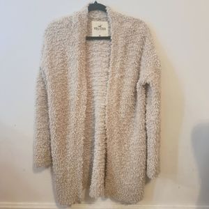 Hollister Womens Open Front  Cardigan Sz Medium light cream colored